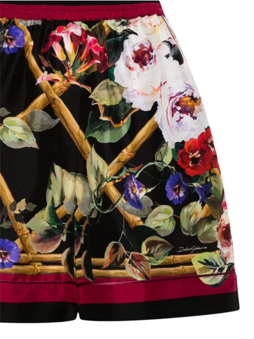 black/multicolour silk all-over floral print DOLCE&GABBANA | FTAM7THI1RGHH4YA